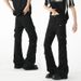 High-Street Flared Jeans – Slim Fit, Adjustable Waist Tie, Vintage-Inspired Unisex Denim For Spring & Fall_mkmklike.com