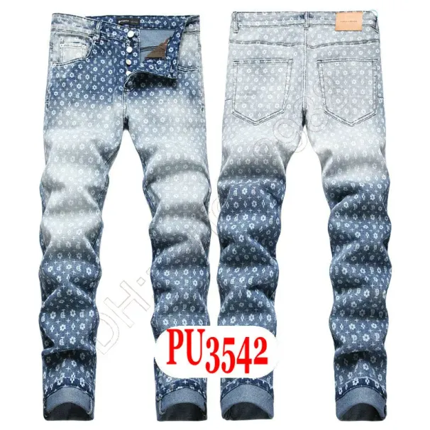 New JEANS Chino Pants Pant Men's Trousers Stretch Close-fitting Slacks Washed Straight Skinny Embroidery Patchwork_mkmklike.com