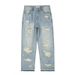 Men's Clothing Vibe Style Pants High Street Fashion Brand Design Washed Ripped Jeans Men's Retro Street Wide Leg Trousers_mkmklike.com
