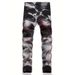 Men's Slim Fit Skinny Jeans Three Color Personalized Lightning Stretch Whitened Fashion Printed_mkmklike.com