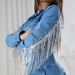 Women's Clothing Ins New Fashion Tassel Long Sleeve Denim Jumpsuit_mkmklike.com