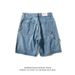 Men's Denim Shorts Hong Kong Style Casual Five Point Pants Korean Trendy Straight Leg Thin Summer Wear_mkmklike.com
