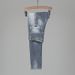 European Style Men's Distressed Slim Fit Jeans Trendy Retro Grey Whiskering Faded Midweight Cotton Long Black Blue Jeans_mkmklike.com