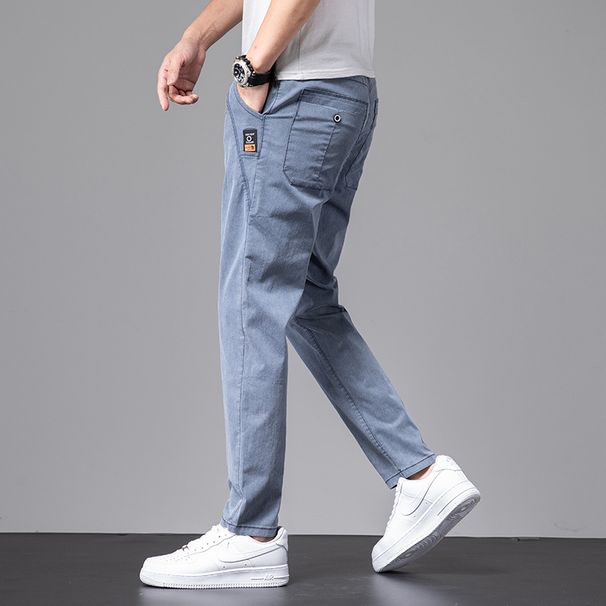 A Piece Of Explosive Tether Jeans, Men's Korean Version Of Trendy Fashion Casual Trousers, Elastic Loose Straight Men's Trousers_mkmklike.com