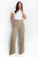 Women's Clothing Retro Low-Rise Flared Jeans – Split Hem & Statement Pockets For Streetwear Vibes_mkmklike.com
