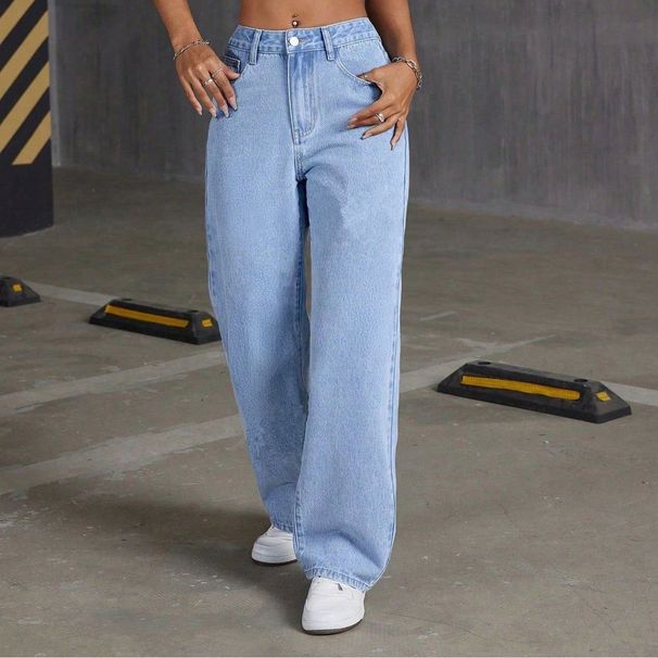 Women's High-Waisted Casual Jeans European American Design Autumn New Arrivals Women's Denim Fashion_mkmklike.com