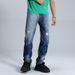 Men's High-Street Distressed Denim Jeans – Splatter Paint Washed, Straight-Leg Relaxed Fit, Mid-Rise (Sizes 30-38, 80% Cotton Stretch)_mkmklike.com