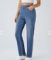 High Waist Straight Leg Cat Whisker Yoga Jeans For Women - Stretchy, Breathable & Comfortable Workout Pants_mkmklike.com