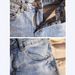 Men's Clothing Summer Slim Trend Men's Beggar Hole Washed Old Denim Shorts Korean Version Ins Straight 5 Point Pants_mkmklike.com