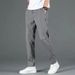 Ice Silk Pants Men's Trendy Loose Breathable Straight Pants Casual Stappy Pants Korean Style Slim-fit Straight-tube Sports Pants_mkmklike.com