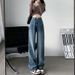 Wide Leg Jeans Korean Style High Waisted Loose Fitting Straight Leg Slimming plus Size Floor Length for Women Autumn Winter_mkmklike.com