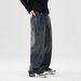 Men's Clothing & Archer0603 & Japanese Style Trendy Cargo Pants Straight Leg Wide Leg Jeans Men's Logging Pants Patchwork Drawstring Style Pants_mkmklike.com