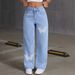 High Street Y2K Women's Straight Leg Slim Fit Jeans Butterfly Print Fashion Elegant Spring Autumn New Trade_mkmklike.com