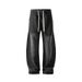 Vintage American-style Autumn Streetwear Washed Patchwork Curved Hem Jeans For Men And Women, Loose Fit, Plus Size,_mkmklike.com