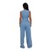 Women's Clothing Tight Waist Slim Elastic Washed Denim Jumpsuit_mkmklike.com