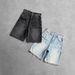 Men's Clothing Gothic Style Black Punk Washed Denim Shorts Summer Street Hip Hop Ripped Shorts_mkmklike.com