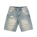 Men's Distressed Straight-Leg Denim Shorts Vintage American Style Relaxed Fit Comfortable_mkmklike.com