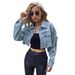 Women's Clothing Casual Versatile Short Fashion Denim Short Jacket_mkmklike.com
