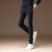 Autumn Winter Fleece Lined Thickened Premium Black Gray Simple Denim Slim Fit Stretch Versatile Light Luxury Small_mkmklike.com