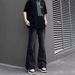 Men's Retro Black Loose Fit Jeans – High Street Style, Slightly Flared Wide Leg, Comfortable Straight Cut Trousers_mkmklike.com