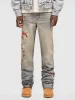 Men's Vintage Embroidered Straight Jeans High-quality Brand Y2K Fashion Floral Design Punk Style Trousers Stretch Male_mkmklike.com