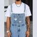 HME Men's Trendy Ripped Jumpsuit Jeans Overalls High Street Style Cross Border ETEMU SHEIN_mkmklike.com