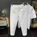 Slim Fit White Stretch Denim Jeans For Men - Comfortable Cotton Ankle-Length Casual Pants_mkmklike.com