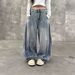 Men's & Women's Vintage Washed Straight Leg Jeans – Retro Streetwear Baggy Denim Pants With High Waist & Relaxed Fit_mkmklike.com