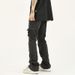 Nordmann American Style Functional Black Jeans For Men With Design Sense, Multi-Pocket Cargo Pan, Loose Straight-Leg Casual_mkmklike.com