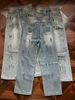 Men's Distressed Paint Splatter Jeans Casual Loose Straight Leg Mid Waist Long Pants Slight Stretch Machine Washable_mkmklike.com