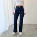 Women's Clothing Mid-Rise Straight Leg Jeans For Women - Comfortable Stretch Denim With Elegant Embroidery_mkmklike.com