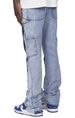 Men's Japanese Vintage Washed Jeans - 65% Cotton Straight-Leg Denim Pants (Black-Gray/Deep Blue, S-XL)_mkmklike.com