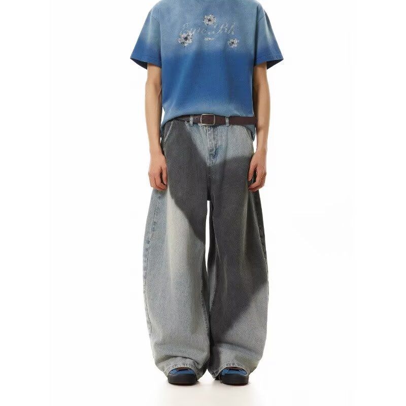 Men's Clothing Laid Back Trendy Denim Trousers Versatile Unbranded Artistic And Minimalist Japanese Fashion_mkmklike.com