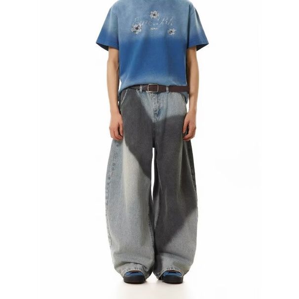 Men's Clothing Laid Back Trendy Denim Trousers Versatile Unbranded Artistic And Minimalist Japanese Fashion_mkmklike.com