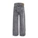 Heavy Industry Wasteland Vintage Jeans For Men, Color-Block Ink-Splattered Paint Design, Niche Loose Wide-Leg Straight_mkmklike.com