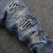 Men's Slim Fit Jeans Distressed Vintage Washed Light Blue Denim Pants with Paint Splatter And Knee Rips Streetwear Skinny Trousers_mkmklike.com