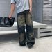 Vintage Washed Distressed Jeans For Men – Relaxed Wide-Leg & Faux Rips (S-3xl, Blue) Low-Rise Waist + Zip Fly_mkmklike.com