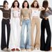Women's Flared Jeans 2025 New American Style Slimming Drapey Bell-bottom Pants Women's Khaki Trousers_mkmklike.com