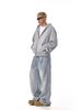 Men's Vintage Washed Cleanfit Jeans - High Street Straight Leg Relaxed Fit Wide Trousers For Casual Wear_mkmklike.com