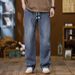 Premium Stretch Rayon Jeans For Big & Tall Men – Ultra-Lightweight Relaxed Fit Jogger Pants (Up To 300lbs) In Grey & Blue_mkmklike.com