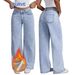 Plus Size High-Waisted Flare Jeans For Women – Light Blue, Stretch Denim, Fleece-Lined (0xl-3xl, Comfort Fit, Vintage Wash, No-Gap Waistband)_mkmklike.com