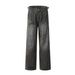 Vintage Work Pants For Men & Women - Adjustable Waist, Distressed Denim, Straight Leg, Retro Style With Splatter Paint Design_mkmklike.com