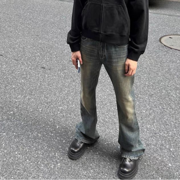 Vintage Cleanfit Casual Loose Denim Pants Mens Straight High Street Baggy Jeans Ropa Hombre Oversized Cargo Trousers_mkmklike.com