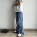 Vintage Washed Distressed Straight Leg Bootcut Jeans For Men - Retro Wesley Zuma Style Denim Pants With Frayed Hem (Light Blue, S/M/L/Xl)_mkmklike.com