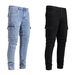 Laike Men's Slim Fit Skinny Jeans Trendy Elastic Denim with Side Pockets Cross Border Summer New European American Style_mkmklike.com