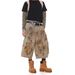 Men's Clothing Street Style Old Dirty Dyed Pleated Scimitar Denim Shorts Men's American Retro Wide Leg Cropped Pants Trend_mkmklike.com