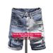 Men's Trendy Ripped Denim Shorts Slim Fit Five Pocket Length Distressed Jeans 2026 Hip Hop Style Fashion Worn By Internet Celebrities_mkmklike.com
