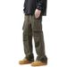 American Functional Jeans, Men's Trendy Brand, Micro Flared Multi Pocket Workwear Pants, Loose And Versatile Casual_mkmklike.com