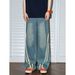 Vintage Washed Striped Patchwork Denim Jeans – Relaxed Straight-Leg Distressed Pants With Contrast Panels (S-3XL, Mid-Rise, Light Stretch, Unisex)_mkmklike.com