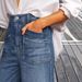 Women's Retro Wide Leg Casual Jeans mid Rise Stretch Distressed Hem Slanted Pockets Cropped Length European American Style_mkmklike.com